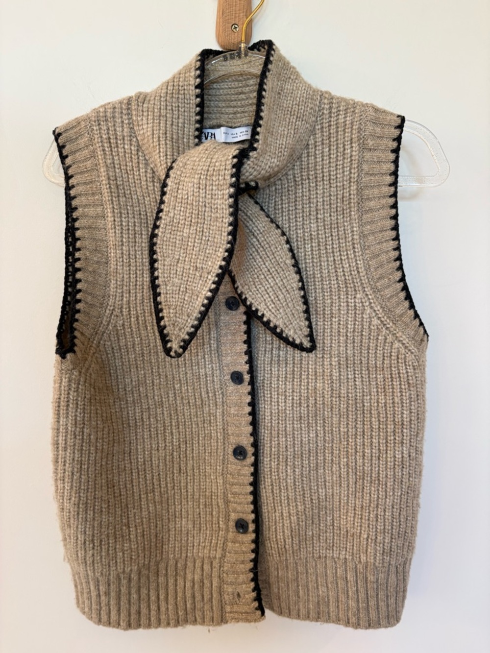 Zara tie front cardigan sweater vest